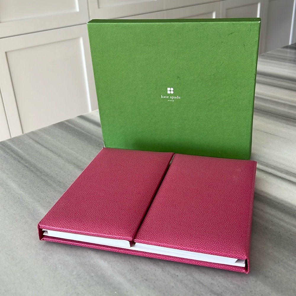 Kate Spade Pink Leather Notebook Set - Home Office